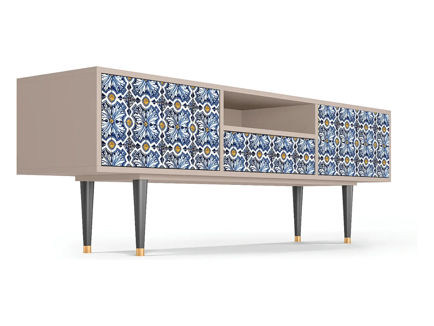 Best Mueble de TV - 170х59х41 cm - T6 - Lovely Cornflowers, Latte Bege