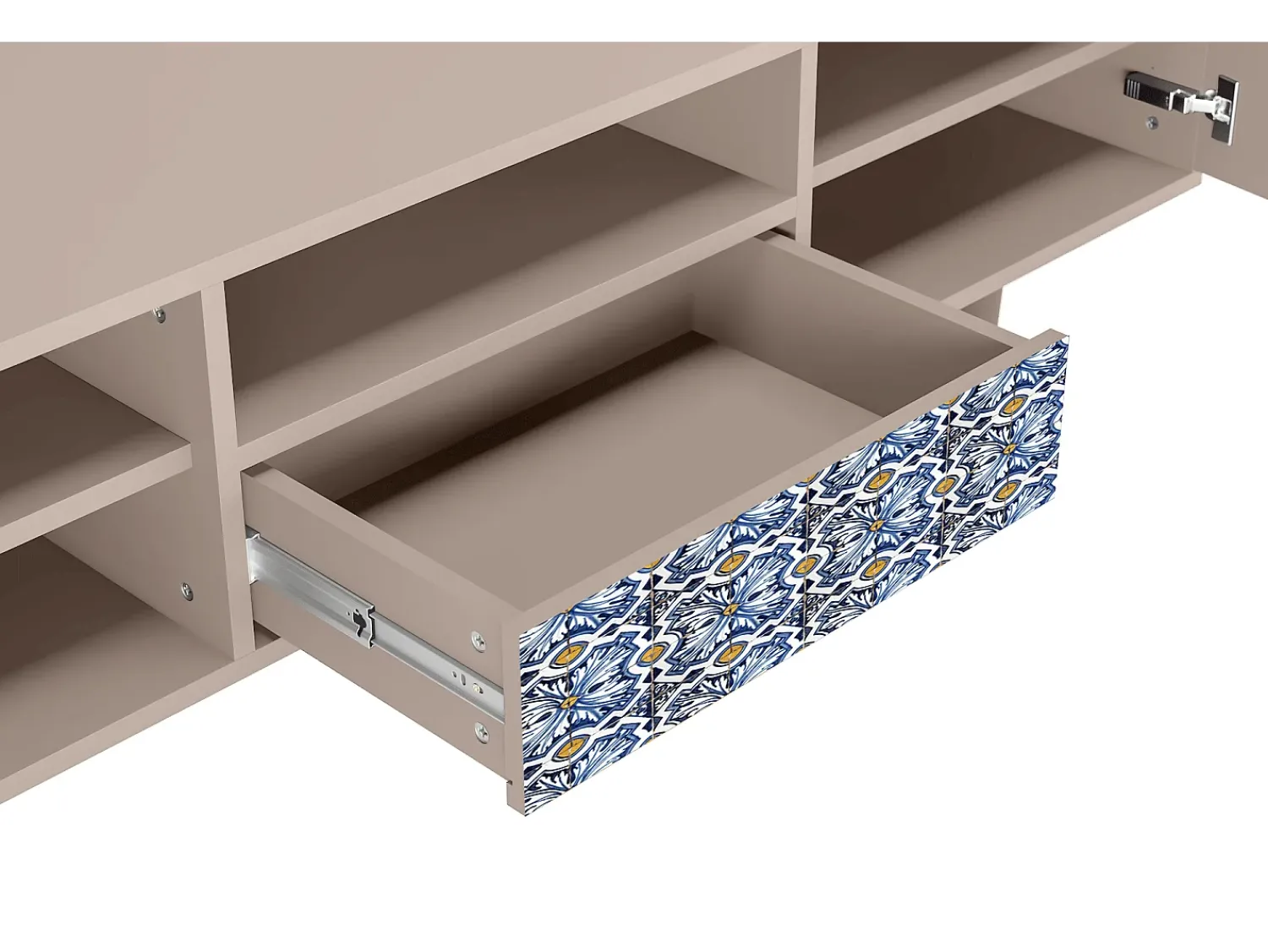 Best Mueble de TV - 170х59х41 cm - T6 - Lovely Cornflowers, Latte Bege