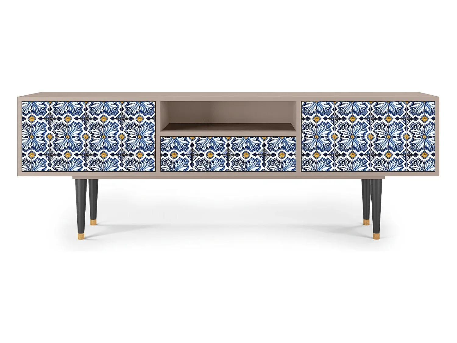 Best Mueble de TV - 170х59х41 cm - T6 - Lovely Cornflowers, Latte Bege