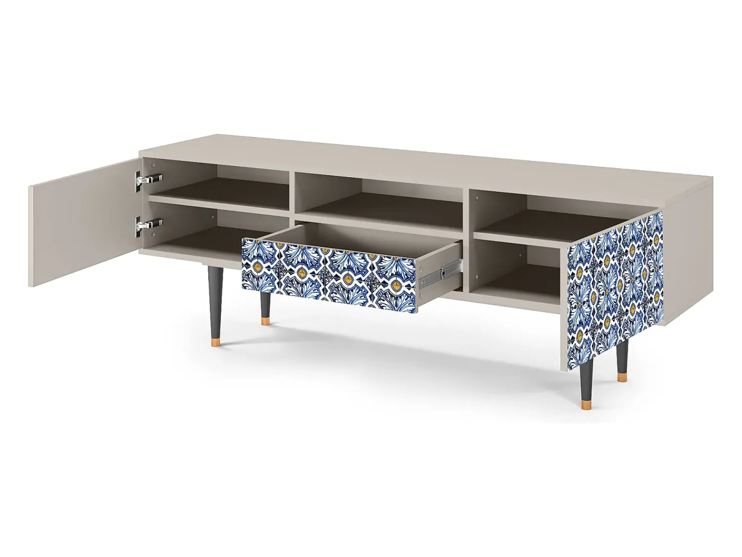 Mueble de TV - 170х59х41 cm - T6 - Lovely Cornflowers, Areia^ Móvel De Tv