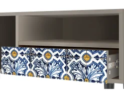 Clearance Mueble de TV - 115х59х48 cm - T3 - Lovely Cornflowers, Areia Bege