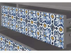 Mueble de TV - 170х59х48 cm - T4 - Lovely Cornflowers, Cinza^ Móvel De Tv