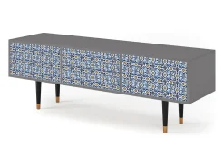 Mueble de TV - 170х59х48 cm - T4 - Lovely Cornflowers, Cinza^ Móvel De Tv
