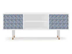 Móvel De Tv* Mueble de TV - 170х69х48 cm - T2 - Lovely Cornflowers, Branco Bege