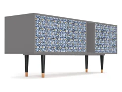 Móvel De Tv* Mueble de TV - 170х69х48 cm - T1 - Lovely Cornflowers, Cinza Cinzento