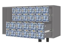 Móvel De Tv* Mueble de TV - 170х69х48 cm - T1 - Lovely Cornflowers, Cinza Cinzento