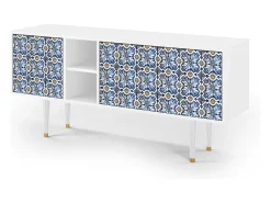 Móvel De Tv| Mueble de TV - 150х69х41 cm - T5 - Lovely Cornflowers, Branco Bege