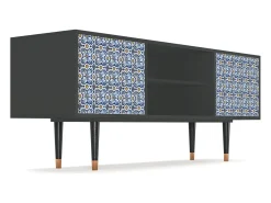 Mueble de TV - 170х69х48 cm - T2 - Lovely Cornflowers, Antracite^ Móvel De Tv
