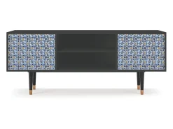 Mueble de TV - 170х69х48 cm - T2 - Lovely Cornflowers, Antracite^ Móvel De Tv