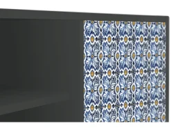 Mueble de TV - 170х69х48 cm - T2 - Lovely Cornflowers, Antracite^ Móvel De Tv