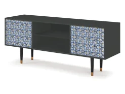 Mueble de TV - 170х69х48 cm - T2 - Lovely Cornflowers, Antracite^ Móvel De Tv