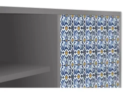 Móvel De Tv| Mueble de TV - 170х69х48 cm - T2 - Lovely Cornflowers, Cinza Cinzento