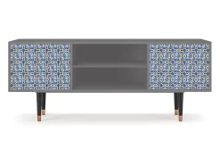 Móvel De Tv| Mueble de TV - 170х69х48 cm - T2 - Lovely Cornflowers, Cinza Cinzento