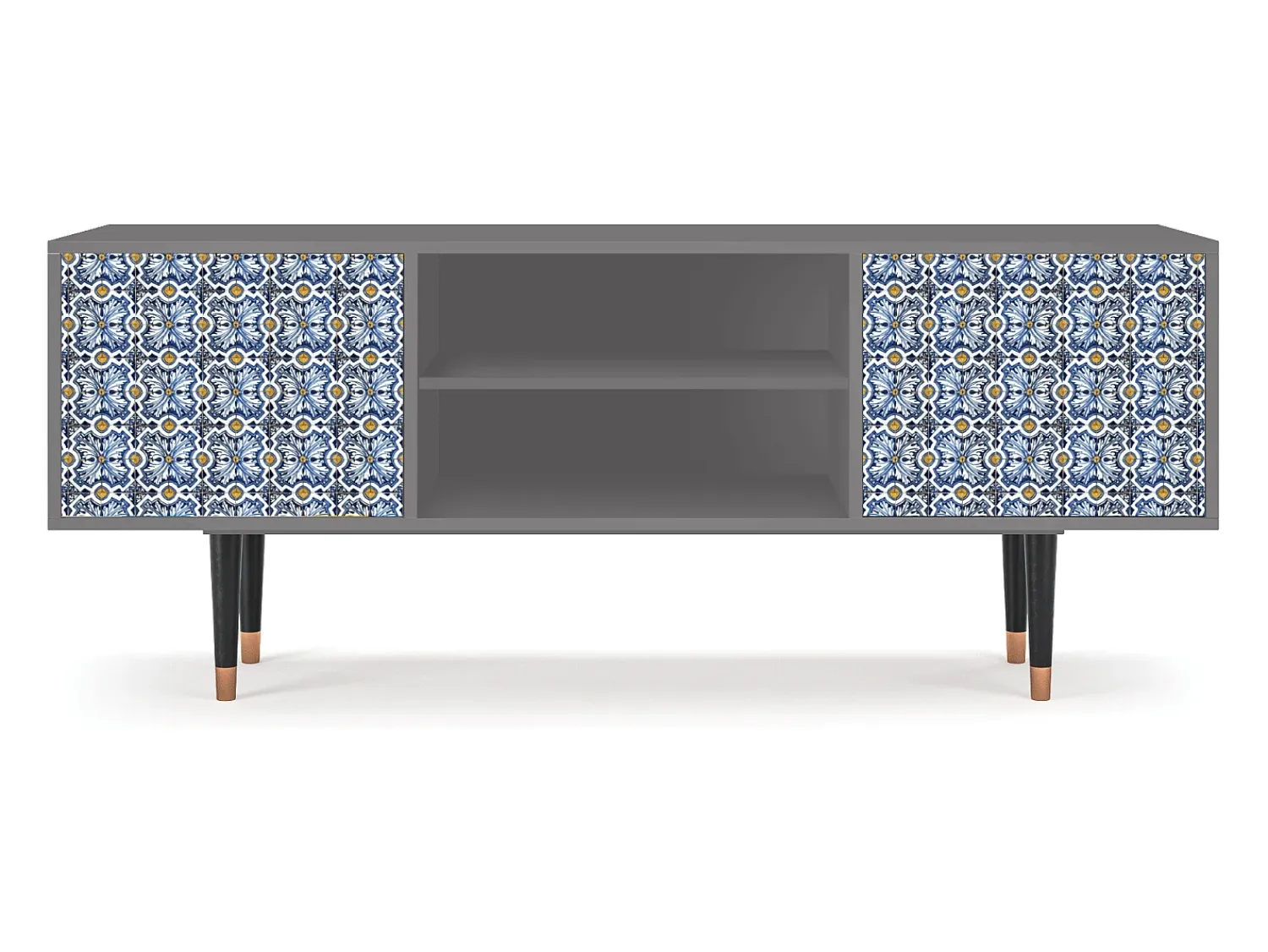 Móvel De Tv| Mueble de TV - 170х69х48 cm - T2 - Lovely Cornflowers, Cinza Cinzento