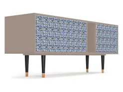 Móvel De Tv| Mueble de TV - 170х69х48 cm - T1 - Lovely Cornflowers, Latte Bege