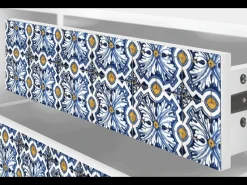 Móvel De Tv| Mueble de TV - 170х59х48 cm - T4 - Lovely Cornflowers, Branco Bege