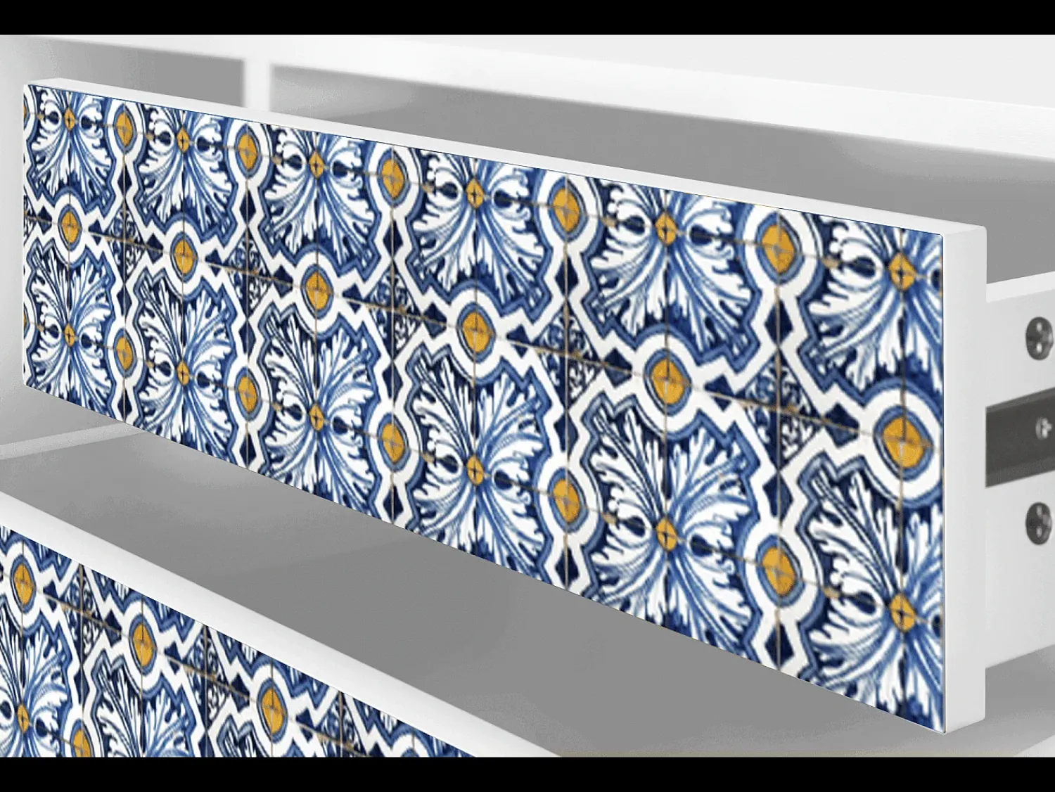 Móvel De Tv| Mueble de TV - 170х59х48 cm - T4 - Lovely Cornflowers, Branco Bege