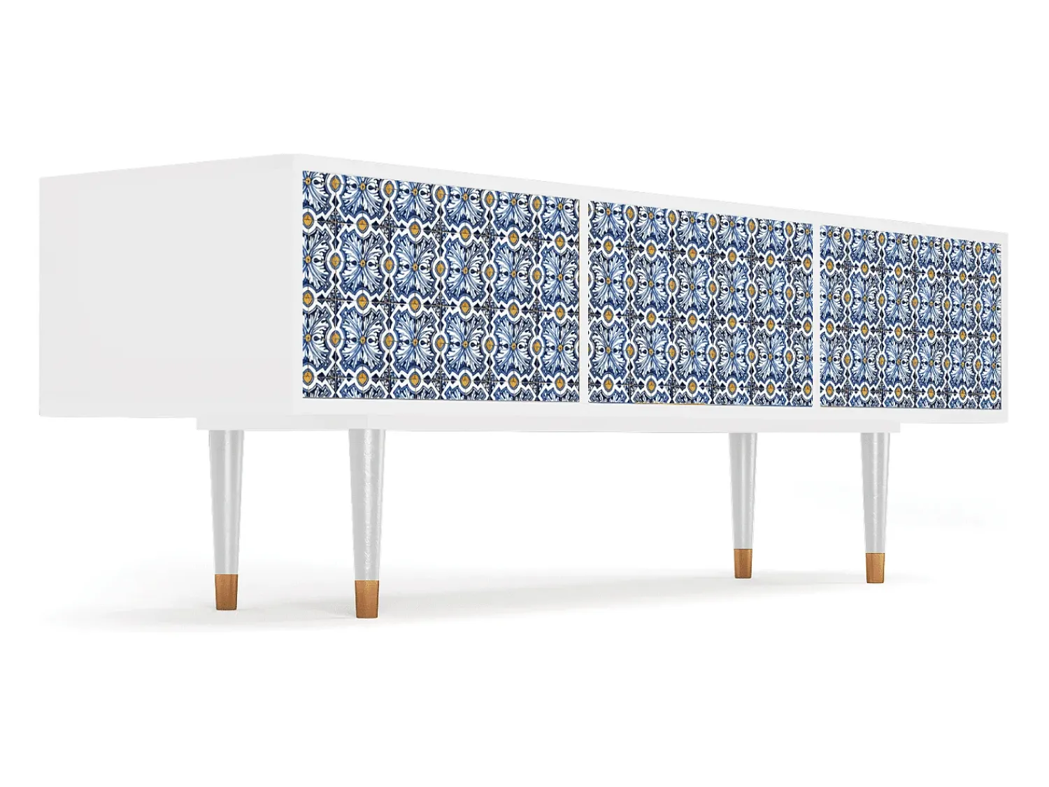 Móvel De Tv| Mueble de TV - 170х59х48 cm - T4 - Lovely Cornflowers, Branco Bege
