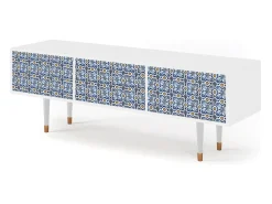 Móvel De Tv| Mueble de TV - 170х59х48 cm - T4 - Lovely Cornflowers, Branco Bege
