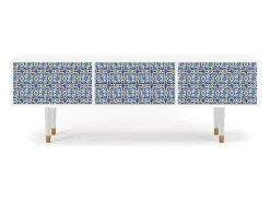 Móvel De Tv| Mueble de TV - 170х59х48 cm - T4 - Lovely Cornflowers, Branco Bege