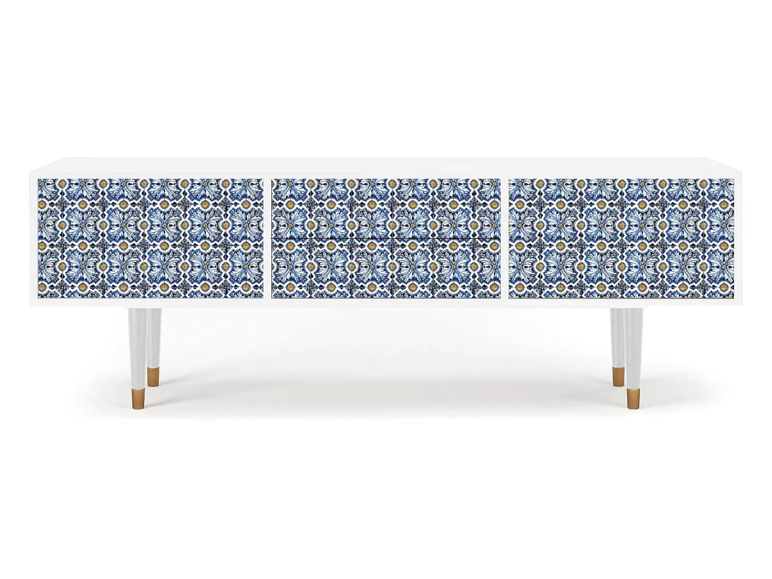 Móvel De Tv| Mueble de TV - 170х59х48 cm - T4 - Lovely Cornflowers, Branco Bege