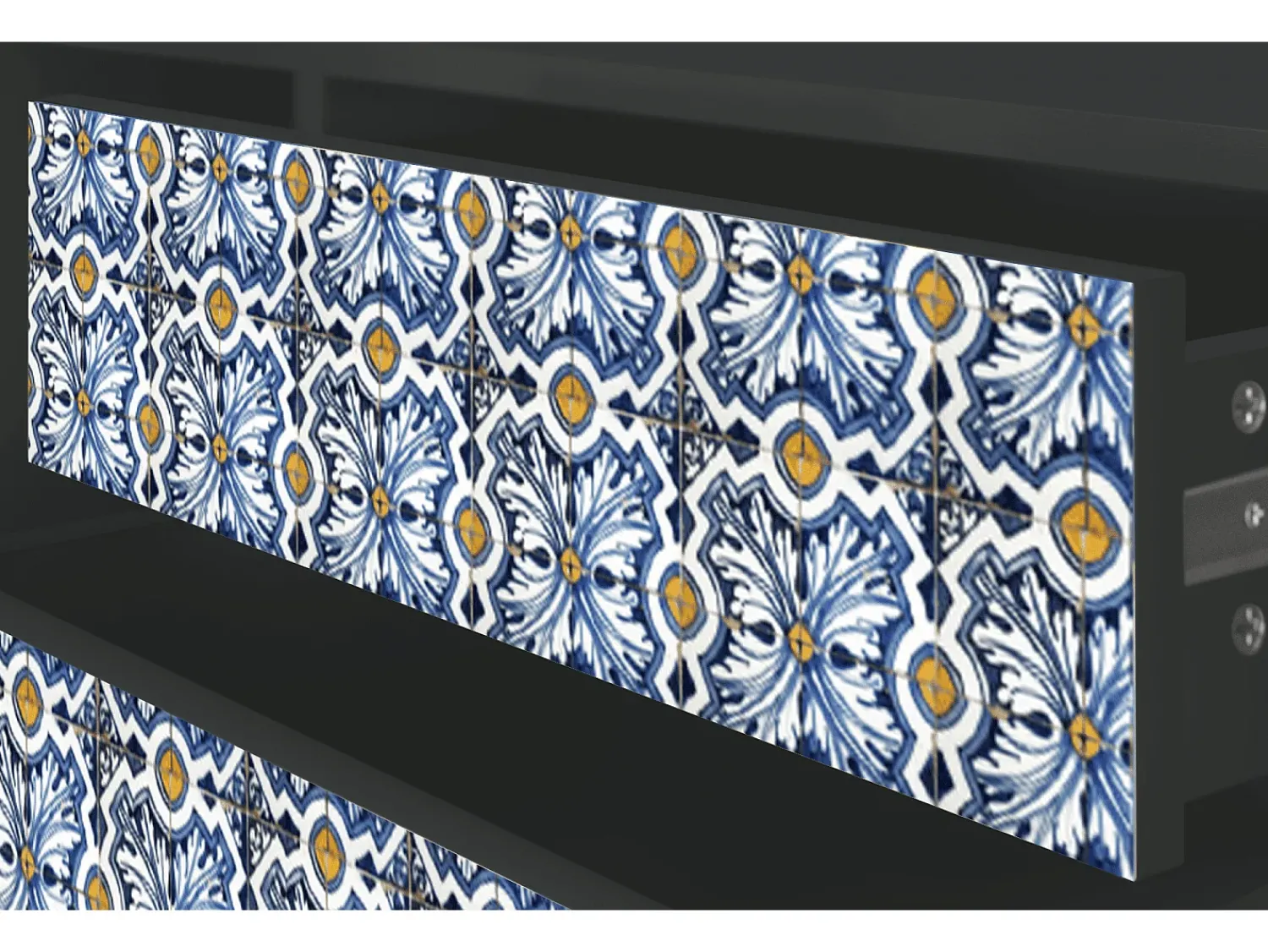 Mueble de TV - 170х59х48 cm - T4 - Lovely Cornflowers, Antracite^ Móvel De Tv