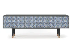 Mueble de TV - 170х59х48 cm - T4 - Lovely Cornflowers, Antracite^ Móvel De Tv
