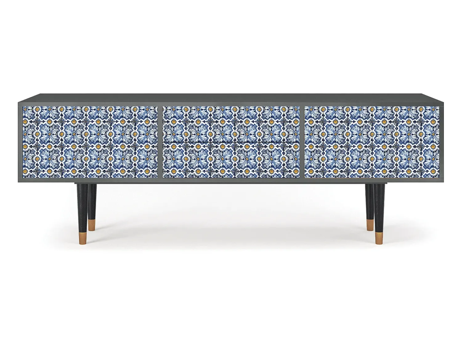Mueble de TV - 170х59х48 cm - T4 - Lovely Cornflowers, Antracite^ Móvel De Tv