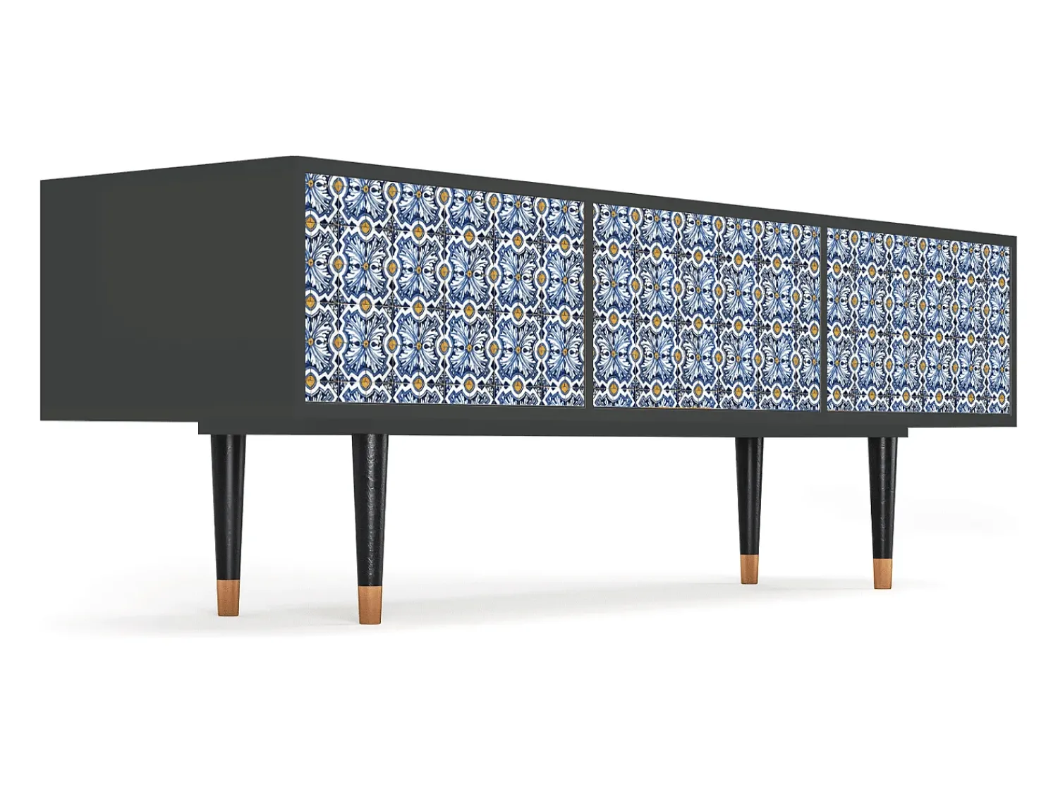 Mueble de TV - 170х59х48 cm - T4 - Lovely Cornflowers, Antracite^ Móvel De Tv