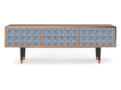 Móvel De Tv* Mueble de TV - 170х59х48 cm - T4 - Lovely Cornflowers, Nogueira Castanho