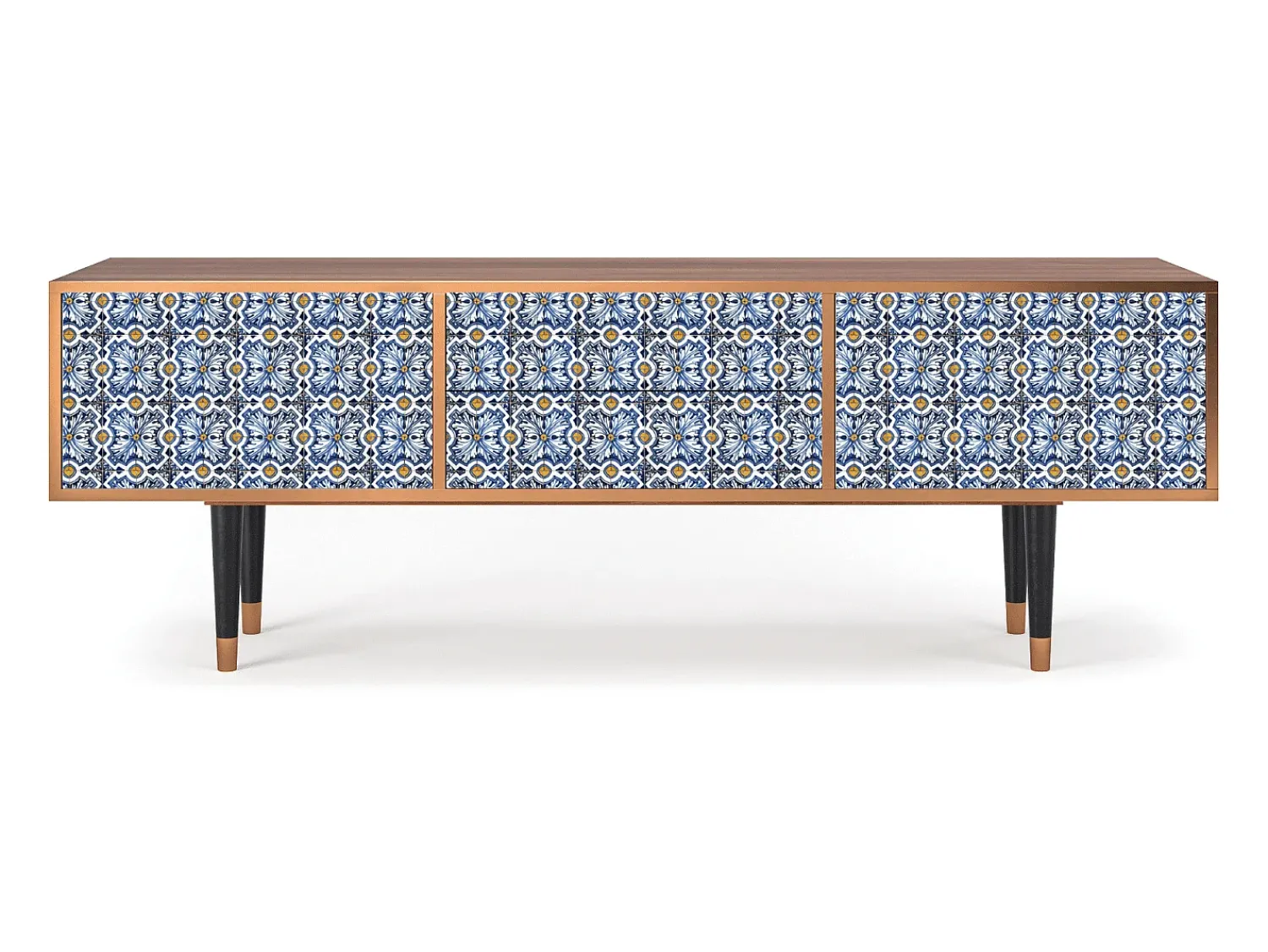 Móvel De Tv* Mueble de TV - 170х59х48 cm - T4 - Lovely Cornflowers, Nogueira Castanho