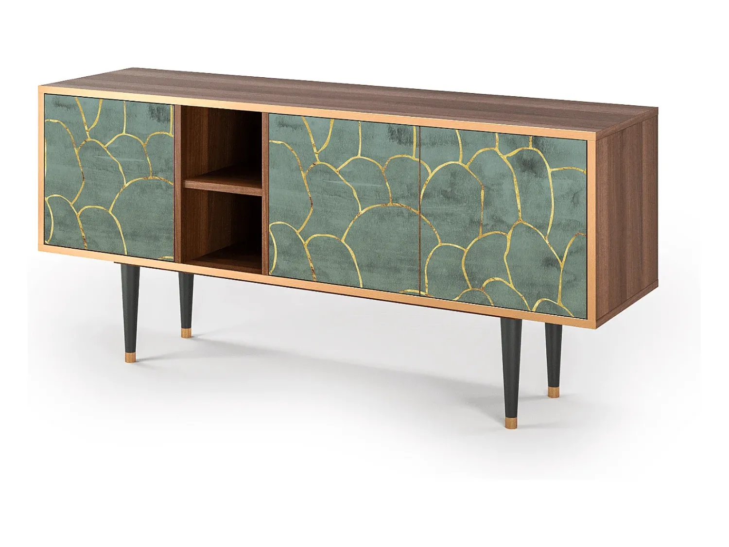 Outlet Mueble de TV - 150х69х41 cm - T5 - Magnificent Water Lily, Nogueira Castanho