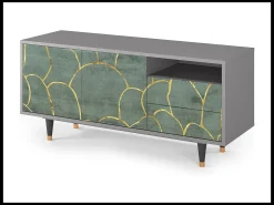 Móvel De Tv* Mueble de TV - 125х56х41 cm - T7 - Magnificent Water Lily, Cinza Cinzento