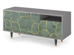 Móvel De Tv* Mueble de TV - 125х56х41 cm - T7 - Magnificent Water Lily, Cinza Cinzento