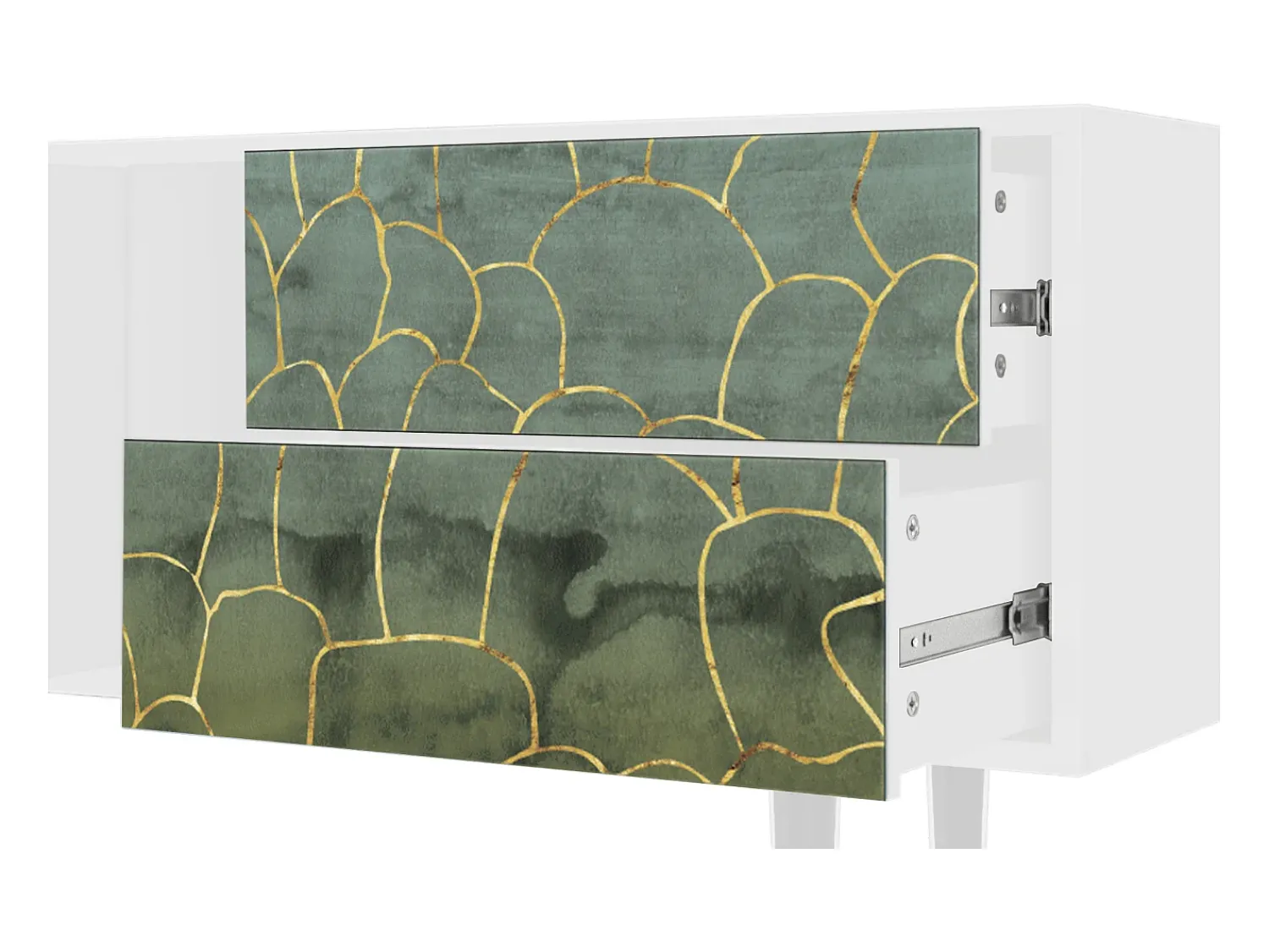Móvel De Tv* Mueble de TV - 170х69х48 cm - T1 - Magnificent Water Lily, Branco Bege