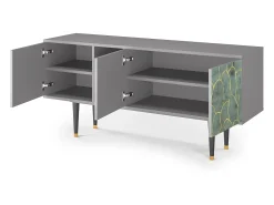 Móvel De Tv* Mueble de TV - 150х69х41 cm - T5 - Magnificent Water Lily, Cinza Cinzento