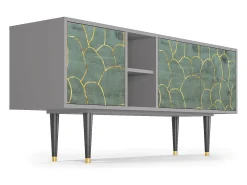 Móvel De Tv* Mueble de TV - 150х69х41 cm - T5 - Magnificent Water Lily, Cinza Cinzento