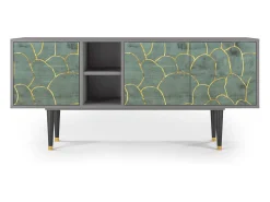 Móvel De Tv* Mueble de TV - 150х69х41 cm - T5 - Magnificent Water Lily, Cinza Cinzento
