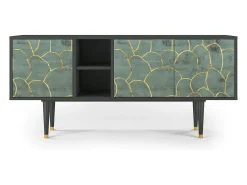 Móvel De Tv* Mueble de TV - 150х69х41 cm - T5 - Magnificent Water Lily, Antracite Cinza antracite