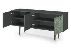 Móvel De Tv* Mueble de TV - 150х69х41 cm - T5 - Magnificent Water Lily, Antracite Cinza antracite