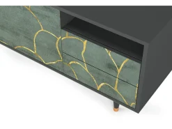 Móvel De Tv* Mueble de TV - 125х56х41 cm - T7 - Magnificent Water Lily, Antracite Cinza antracite