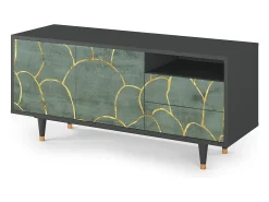 Móvel De Tv* Mueble de TV - 125х56х41 cm - T7 - Magnificent Water Lily, Antracite Cinza antracite