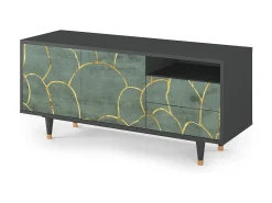 Móvel De Tv* Mueble de TV - 125х56х41 cm - T7 - Magnificent Water Lily, Antracite Cinza antracite
