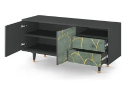 Móvel De Tv* Mueble de TV - 125х56х41 cm - T7 - Magnificent Water Lily, Antracite Cinza antracite