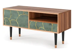 Mueble de TV - 115х59х48 cm - T3 - Magnificent Water Lily, Nogueira^ Móvel De Tv