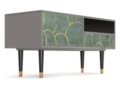 Móvel De Tv| Mueble de TV - 115х59х48 cm - T3 - Magnificent Water Lily, Cinza Cinzento
