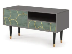 Móvel De Tv| Mueble de TV - 115х59х48 cm - T3 - Magnificent Water Lily, Cinza Cinzento