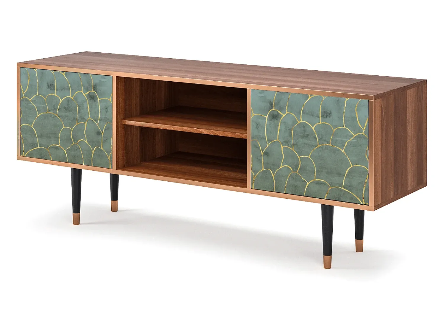 Móvel De Tv* Mueble de TV - 170х69х48 cm - T2 - Magnificent Water Lily, Nogueira Castanho