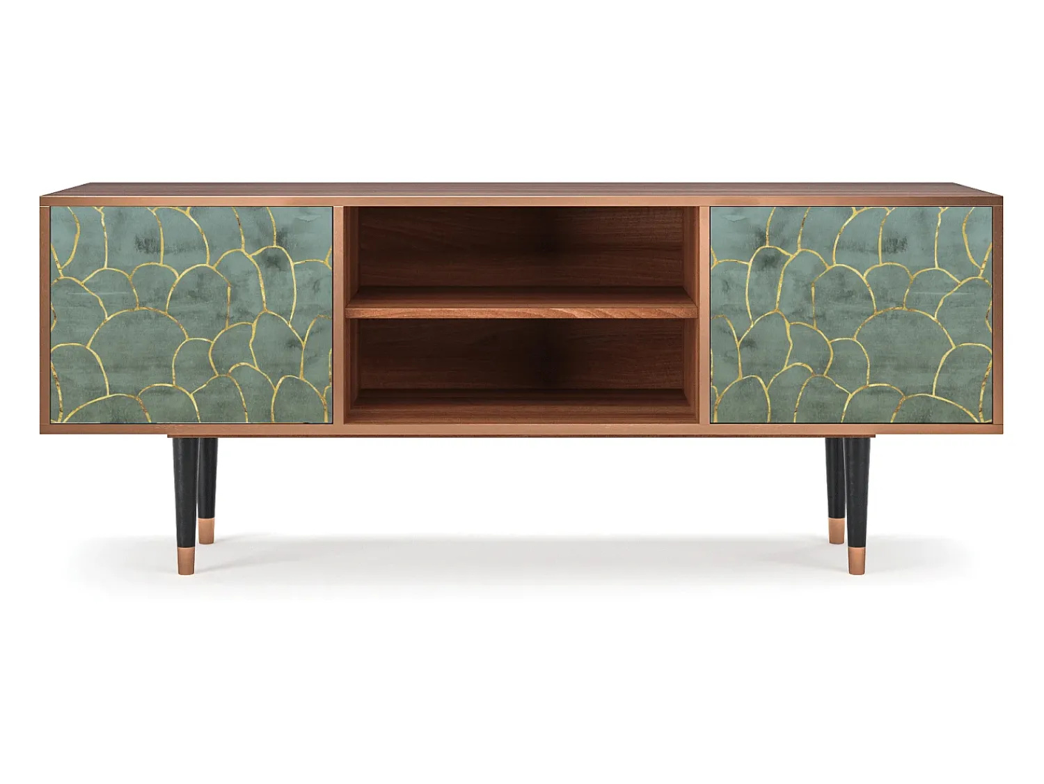 Móvel De Tv* Mueble de TV - 170х69х48 cm - T2 - Magnificent Water Lily, Nogueira Castanho