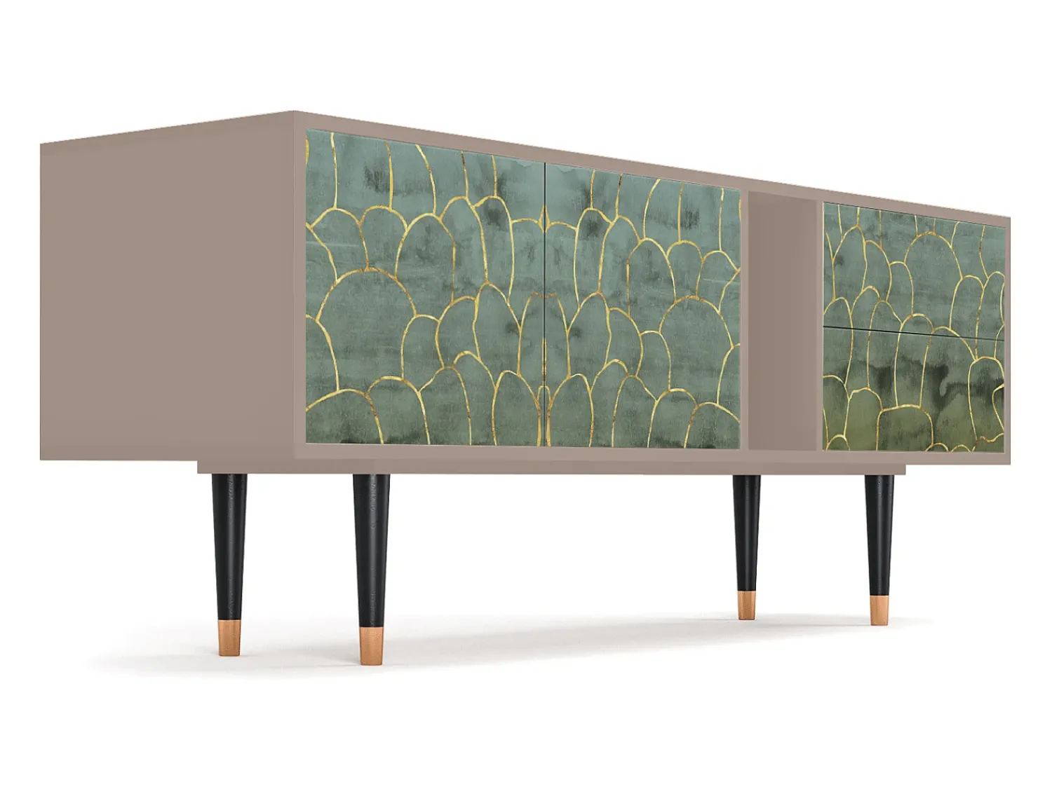 Best Mueble de TV - 170х69х48 cm - T1 - Magnificent Water Lily, Latte Bege